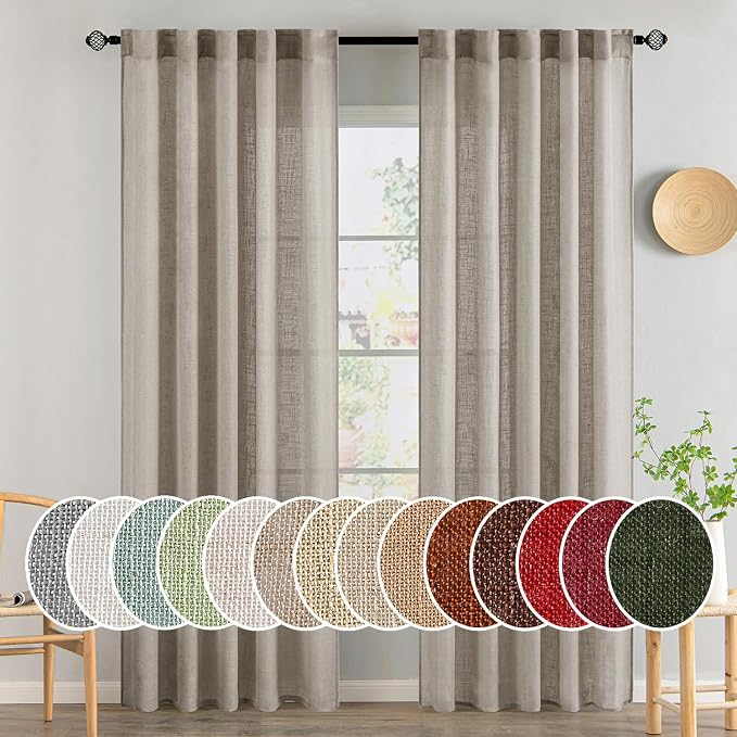 MIULEE Burlywood Birch Curtains 52x84 Inch Long 2 Panels by MIULEE