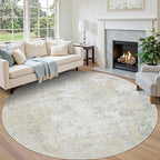 Aelenmu Round Rug 8ft Washable Rug by Aelenmu