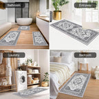 HEBE Boho Kitchen Rugs Set of 3, Non Slip Washable Kitchen Mats - Image 4