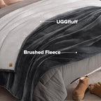 UGG Nita Queen Blanket, Reversible Plush Fleece, UGG Fluff Plush Face, Smooth - Image 6
