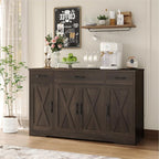 HOSTACK Buffet Cabinet with Drawers, Modern Farmhouse Coffee Bar Station Wood - Image 4