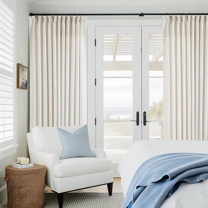 Natural Extra Wide Pinch Pleat Linen Curtains 70x108 Inches Long | 70 Inch Wide - Image 9