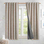 NICETOWN Natural Thick Linen Blend 100% Blackout Curtains by NICETOWN
