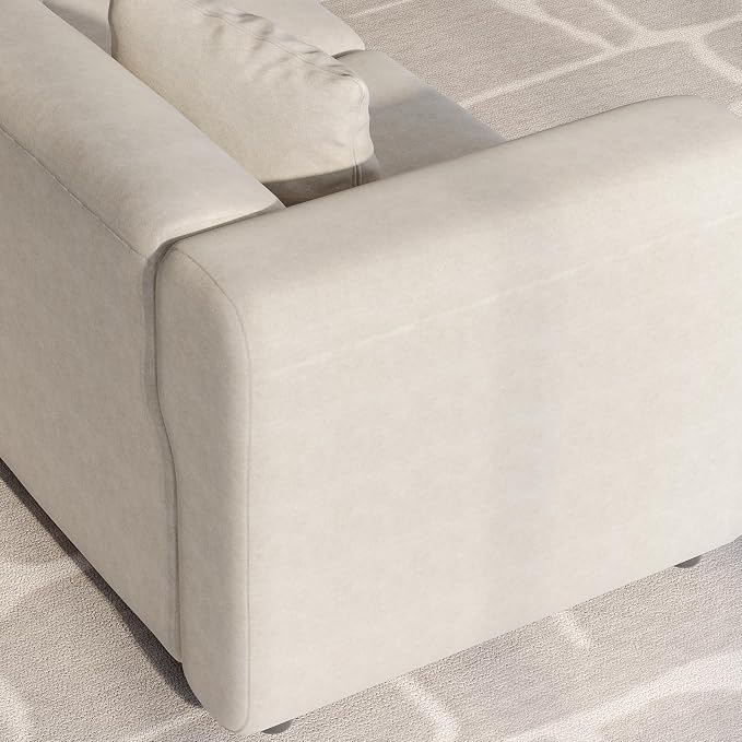 Guyii Modern 76.38" Long Oversized 2-Seat Velvet Convertible Loveseat Sofa - Image 7