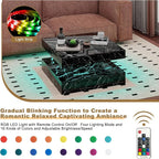 HedoAjim Black Marble LED Coffee Table - Image 3