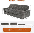 MONVANE 75.6" Convertible 3 Seater Sofa, Comfy Chenille Cloud Couch - Image 3