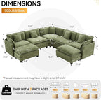 113'' V Shaped Cloud Sectional Sofa, Oversized Deep Seat Couches - Image 2