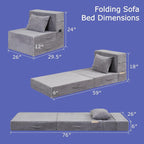 Folding Sofa Bed, 4 in 1 Convertible Sleeper Chair - Image 2