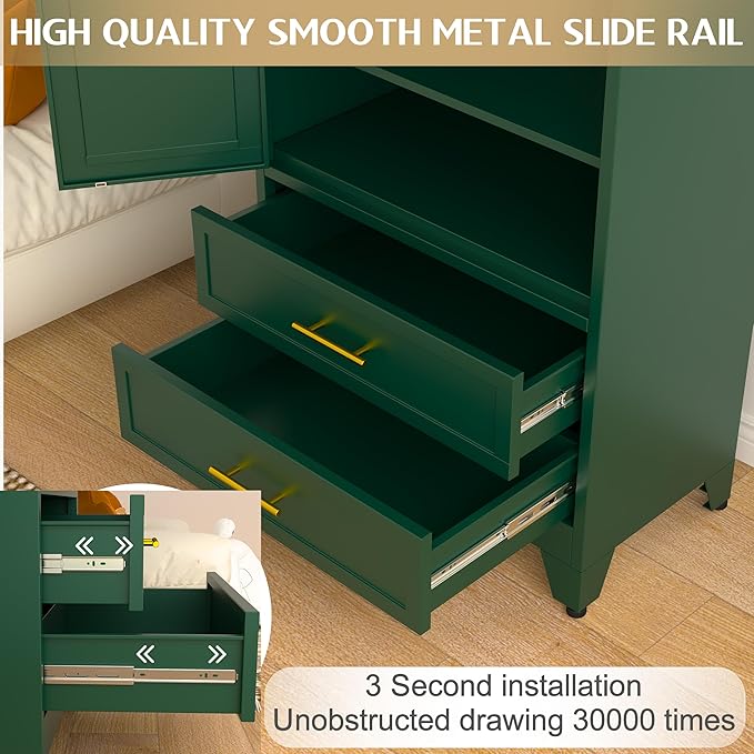 GAIOUS 71" Metal Wardrobe Cabinet - Image 4