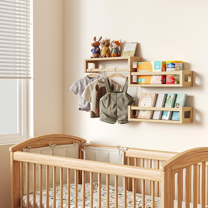 TidyCorner Upgraded Thick Floating Shelves, Solid Wood Bookshelf - Image 7