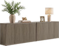 SICOTAS Buffet Cabinet with Storage Accent Sideboard with 8 Doors 132.6" Fluted by SICOTAS