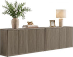 SICOTAS Buffet Cabinet with Storage Accent Sideboard with 8 Doors 132.6" Fluted by SICOTAS