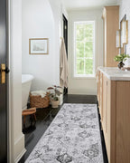 Lahome Moroccan Washable Runner Rug, 2x6 Grey Kitchen Runners - Image 4