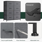 8-Drawer Dresser for Bedroom, Anti-Tip Tall Storage Organizer Chest of Drawers - Image 7