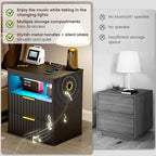 WOOVIVS Modern NightStand with Smart Human Sensor Lights, Bedside Table - Image 5