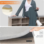 HOOBRO Shoe Storage Bench with Cushion, 39.4" L Entryway Bench with 12 Cubbies - Image 8