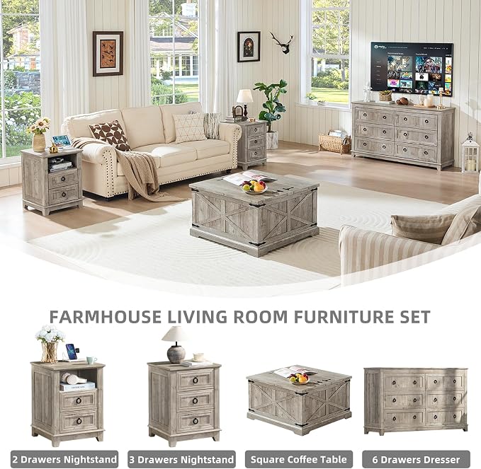 Joaxswe Farmhouse Coffee Table - Image 4