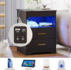 Nightstand Set of 2, Charging Bedside Table - Image 6