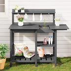 SERWALL Outdoor Potting Bench 2-Piece Set, Rot-Resistant HDPE Potting Table - Image 9