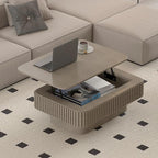 Lift Top Coffee Table for Living Room, Rectangle Handmade Solid Wood Strips - Image 8