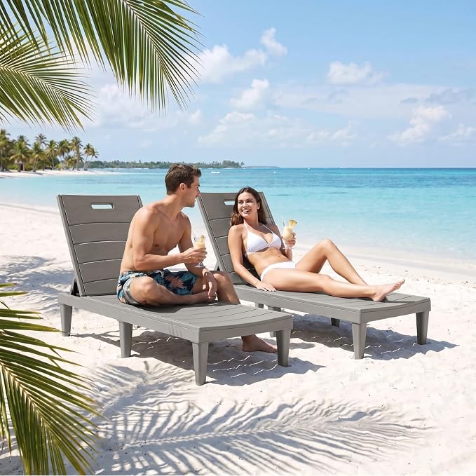 Greesum Outdoor Chaise Lounge Chairs Set of 2 - Image 7