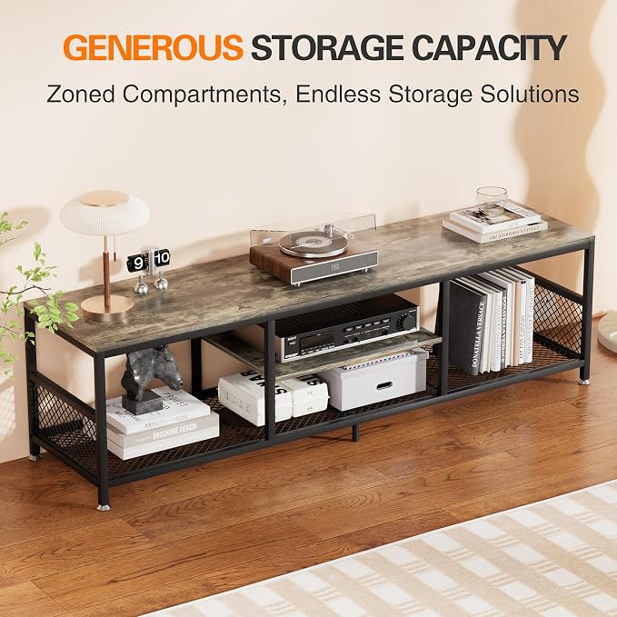 VECELO TV Stand with Power Outlets - Image 9