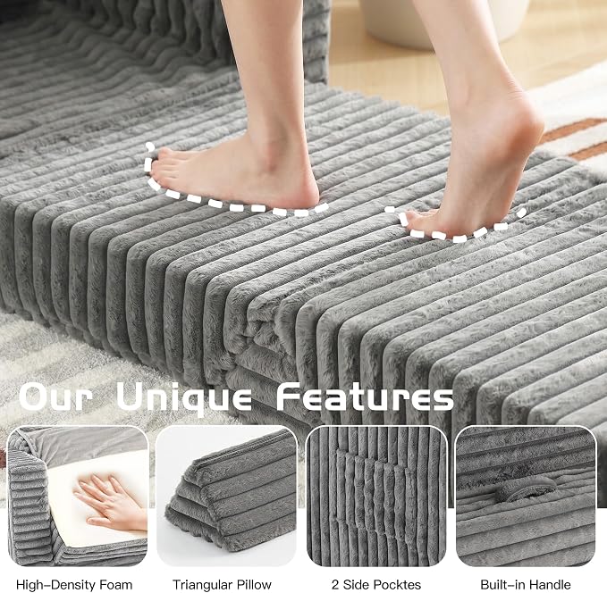 Welnow Folding Sofa Bed with Pillow, Convertible 2-in-1 Sleeper Chair - Image 5