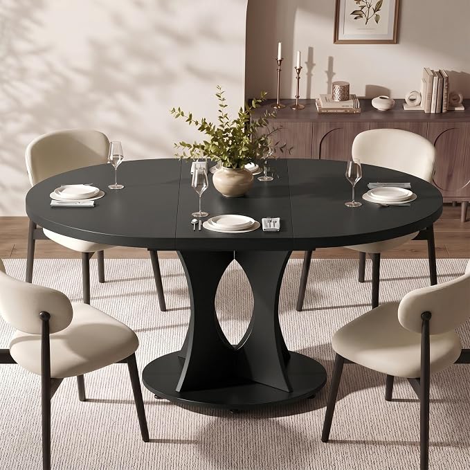 Einhomn 43-59" Extendable Round Dining Table, Kitchen Table - Image 3