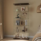 Display Cabinet with Glass Door and Lock, 5-Shelf Curio Cabinets with 5mm - Image 4