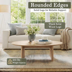 Honyee Oval Coffee Table, 47.2" Wood Coffee Table - Image 4