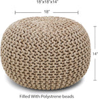 REDEARTH Round Pouf Ottoman - Image 3