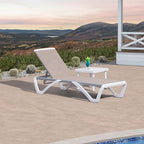 PURPLE LEAF Patio Chaise Lounge Chair Set Outside Aluminum Plastic Stackable - Image 9