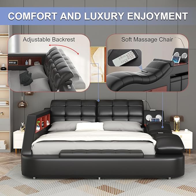 King Size Smart Multifunctional Bed Frame, Platform Bed - Image 6