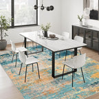 10x14 Area Rug Living Room: Modern Washable Soft Carpet Rosy Haze | - Image 4