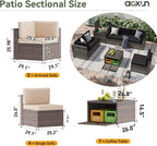 Aoxun 7 Piece Patio Furniture Set, All-Weather Wicker Outdoor Furniture 6 Seats - Image 7