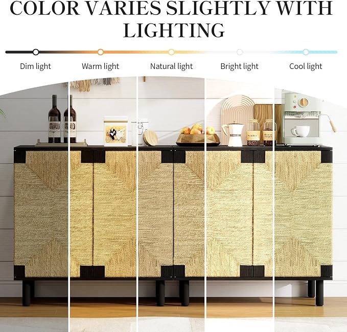 31.5" Accent Storage Cabinets, Modern Boho Sideboard - Image 7
