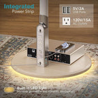 Floor Mobile TV Stand with Power Outlet, Rolling TV Cart - Image 5