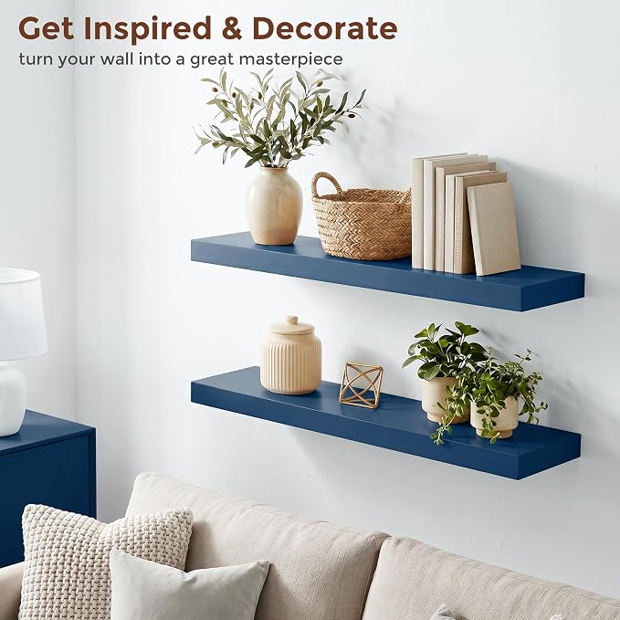 fuqing Dark Blue Floating Shelves | 24 Inch Floating Shelves - Image 6