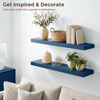 fuqing Dark Blue Floating Shelves | 24 Inch Floating Shelves - Image 6