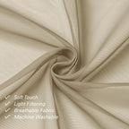 Taupe Sheer Curtains 84 Inches Long 2 Panels, Light Filtering Solid Voile Sheer - Image 7