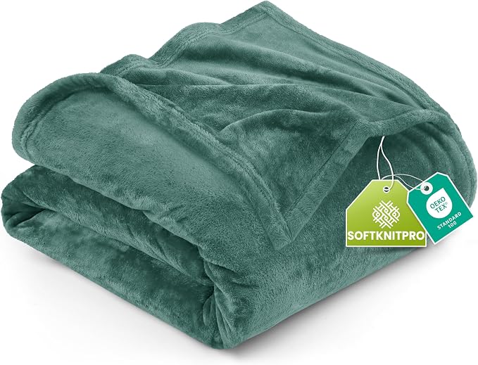 Utopia Bedding Soft Fleece Bed Blanket Queen Size Celadon | Microfiber Plush by UTOPIABEDDING