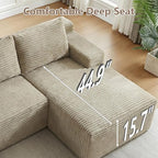 96" Cloud Sectional Couch U-Shaped Chaise - Image 7