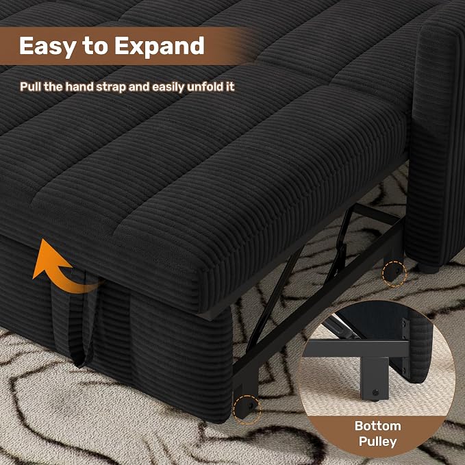 Nebuaegis Sleeper Sofa Bed, 3-in-1 Convertible Pull Out Couch - Image 5
