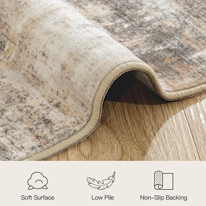 4ft Area Rug for Living Room, Abstract Washable Non-Slip Large Rugs, Dining Room - Image 7