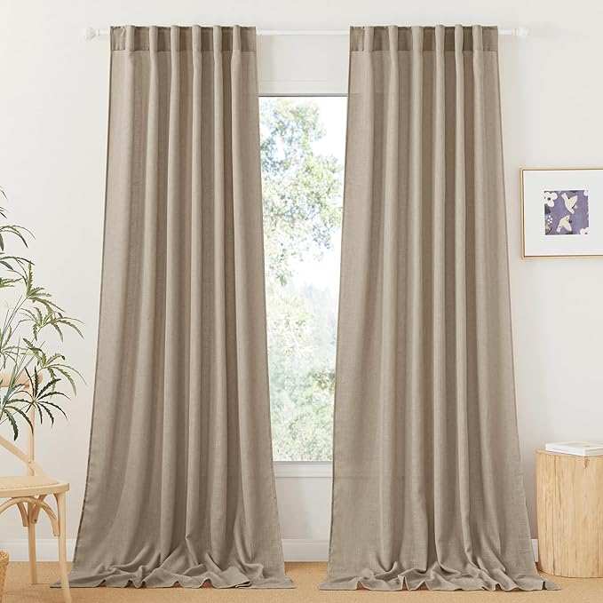 RYB HOME Sheer Curtains 108 inches, Extra Long Floor to Ceiling Curtains | by RYBHOME