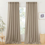 RYB HOME Sheer Curtains 102 inches, Extra Long Floor to Ceiling Curtains | Half by RYBHOME