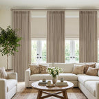 Pinch Pleated 90 Inch Camel Beige Light Filtering Linen Curtains W50xL90 | 90 - Image 7