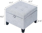 Adeco 18-inch Linen Storage Ottoman - Image 3
