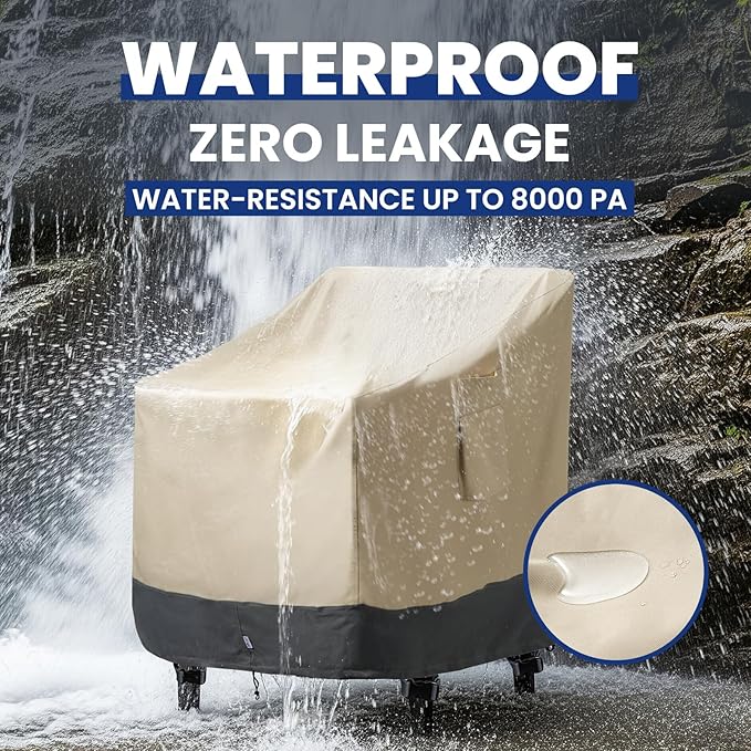 2 Pack Extra Heavy Duty Waterproof Patio Chair Covers - Image 4