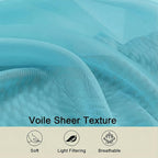 Sheer Curtains 63 Inch Length 2 Panels Set - Image 3